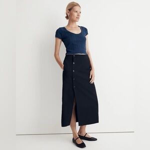 Madewell Black Midi Skirt
